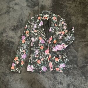 Cotton On Floral Notched Lapel Blazer - Size XS